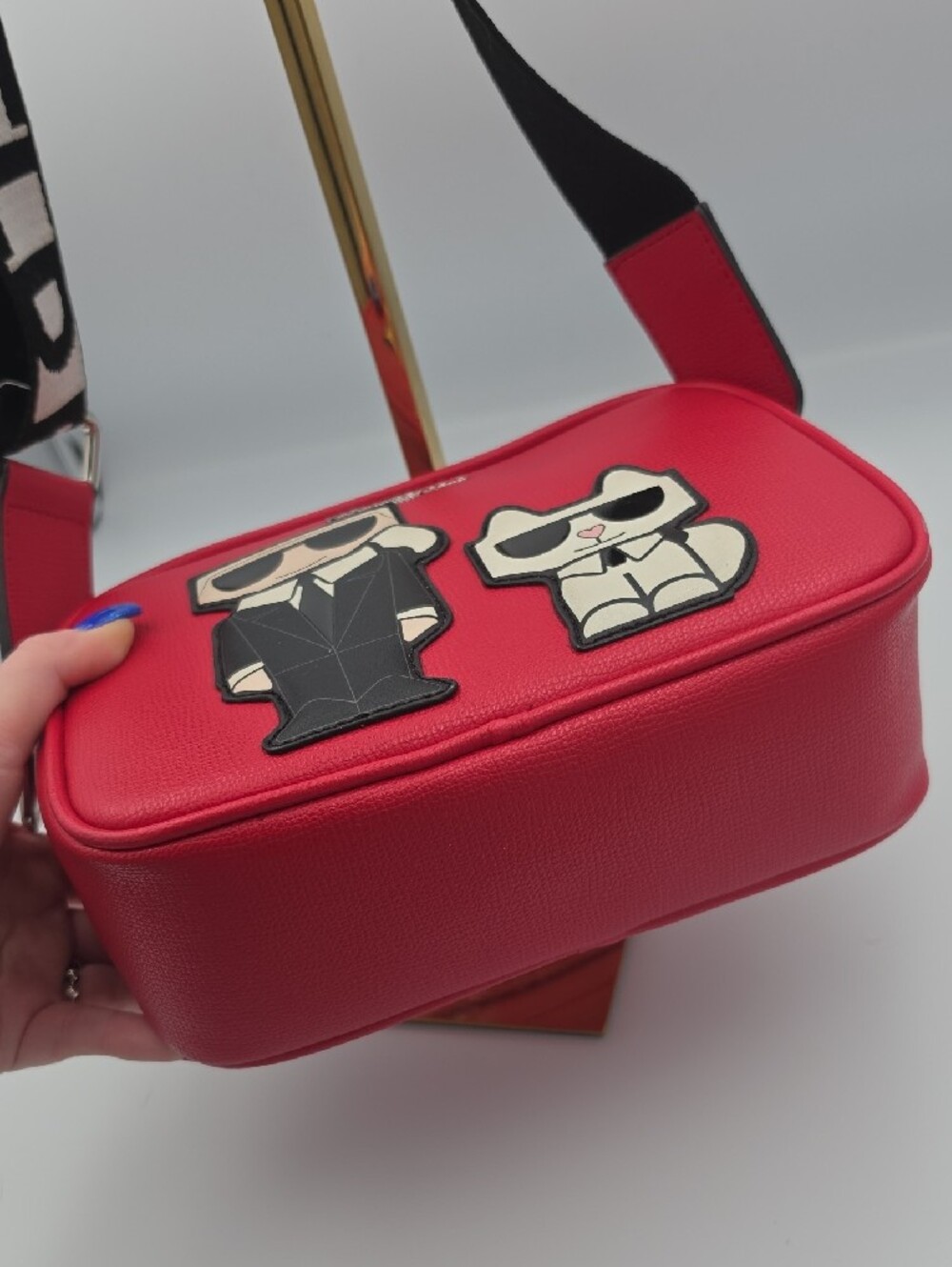 Karl Lagerfeld Red Crossbody Camera Bag W/ Characters & Guitar Strap (NWOT)❤️ - Picture 5 of 16